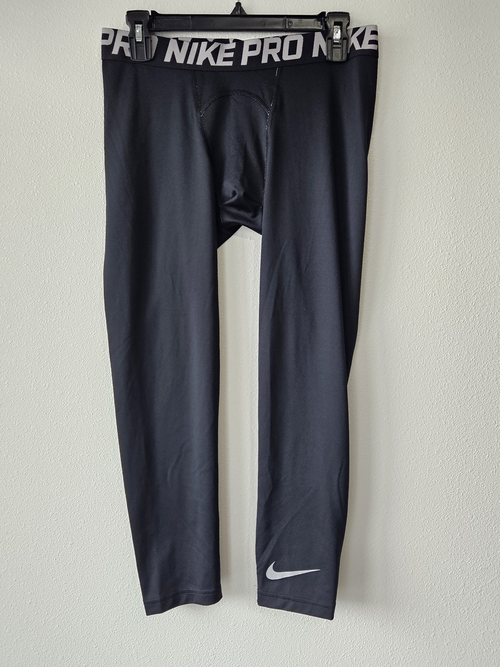 Nike Pro Black Men’s Compression Boxer Briefs with White Logo Size Large
